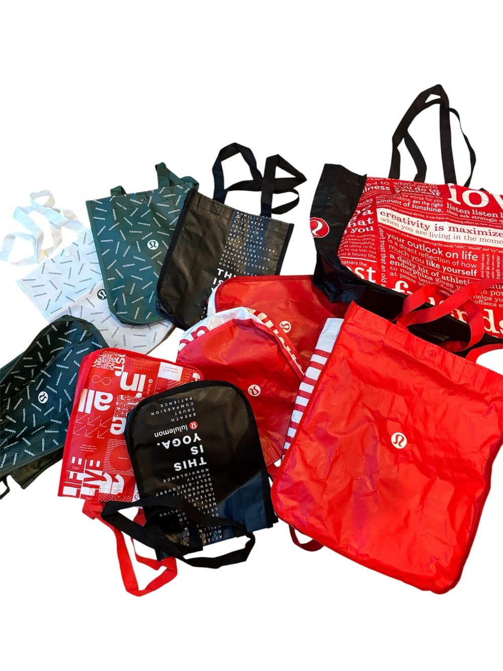 Lululemon Tote Bag Lot of 10 Reusable Athleisure